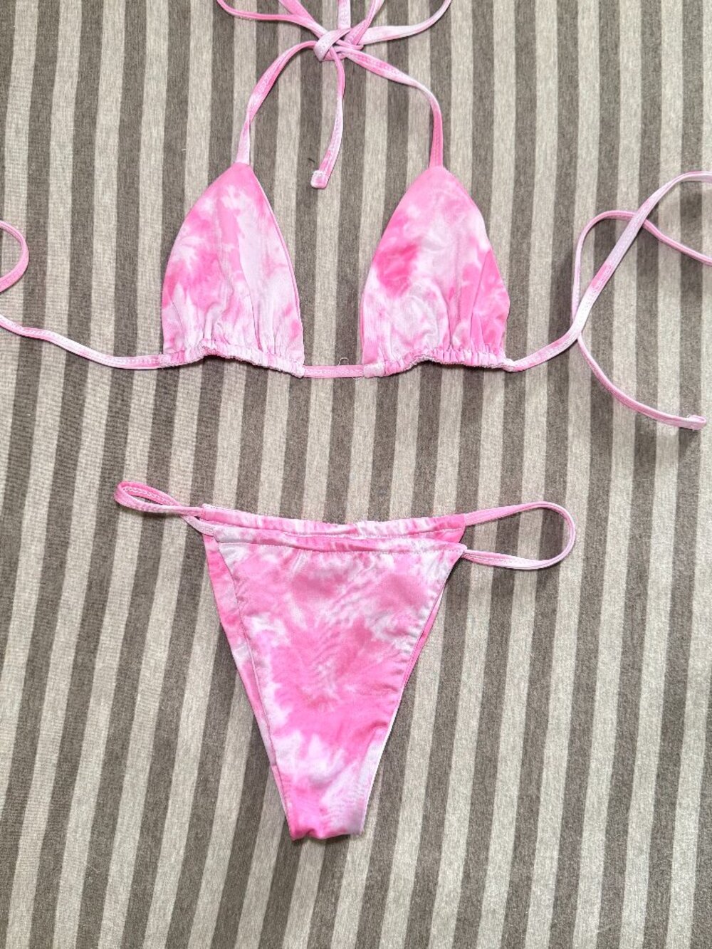 Lioness Swim Pink Tie-Dye Triangle Bikini Set | Size Small